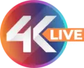 4K Live IPTV white logo displayed on dark background for premium branding